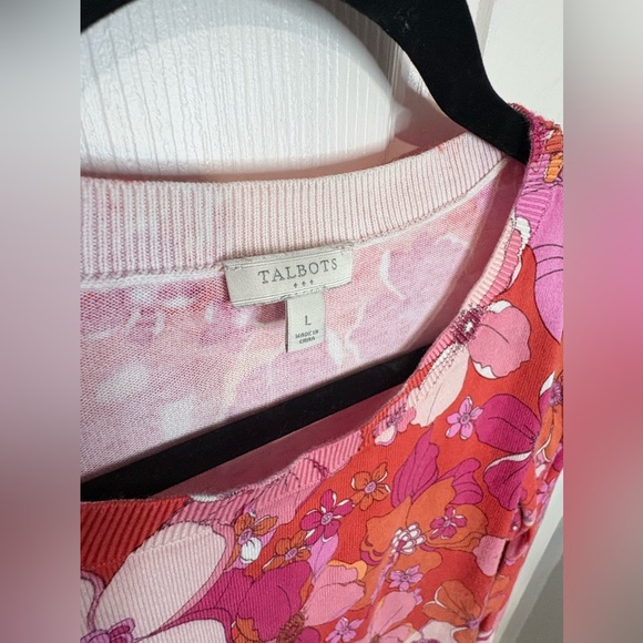 Talbots Tossed Flowers Crewneck Sweater – Floral – Size L | Lightweight - Picture 4 of 8